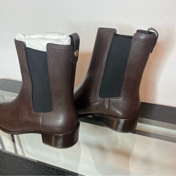 Tory Burch Women's 10M Chelsea Smooth Calf Leather Boot New With Box Brown Coco - Picture 8 of 16